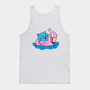 Flamingo Swimming Gopher Tank Top